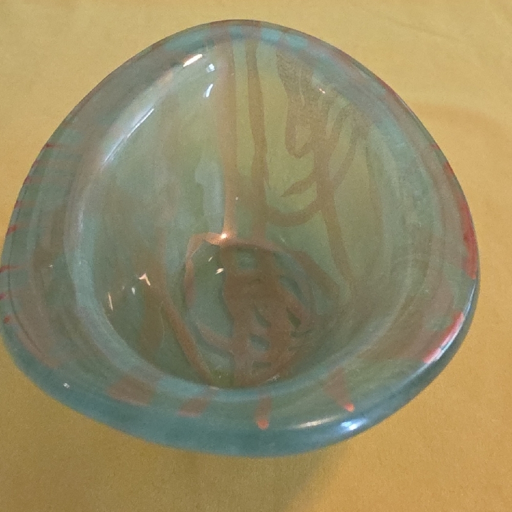 Vintage ▪︎ Annieglass (Signed) ▪︎ Small Oval Glass Bowl - UNIQUE!